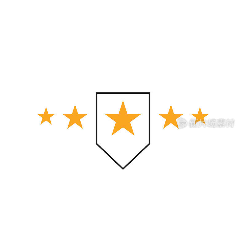 5 .五星标志设计。Premium good rate符号向量。卓越排名标志